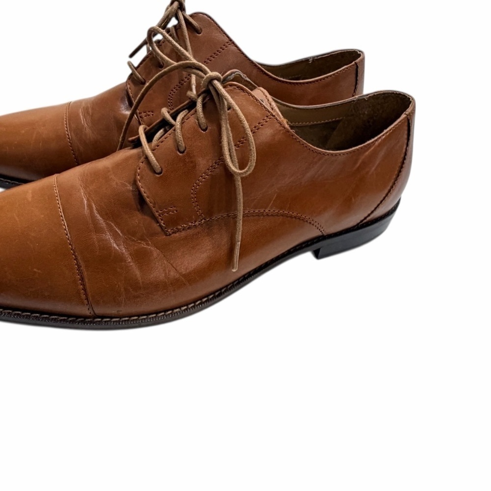 Florsheim Leather Cap Toe Oxford Dress Shoes Men Size 12 D Cognac Business shoe - Picture 10 of 12